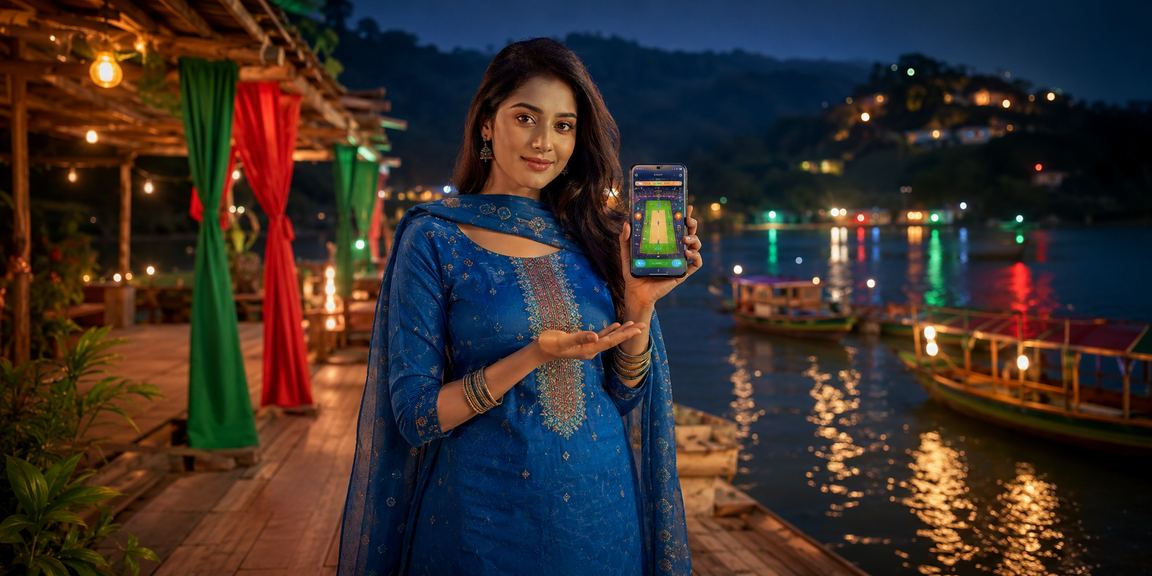 রঙ্গমাটিতে সালোয়ার কামিজ পরিহিতা একজন নারী টস প্রেডিকশন বেটিং করছেন